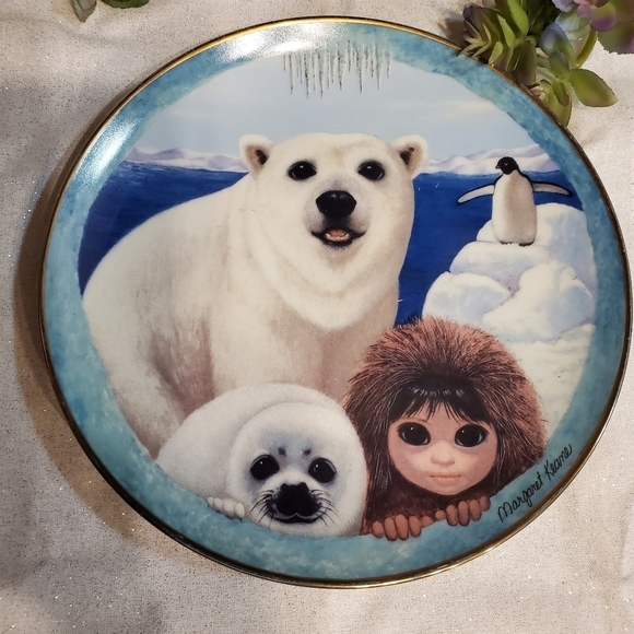 PU'S Polar Playground By Margaret Keane Franklin Mint Plate 8" - Picture 1 of 2